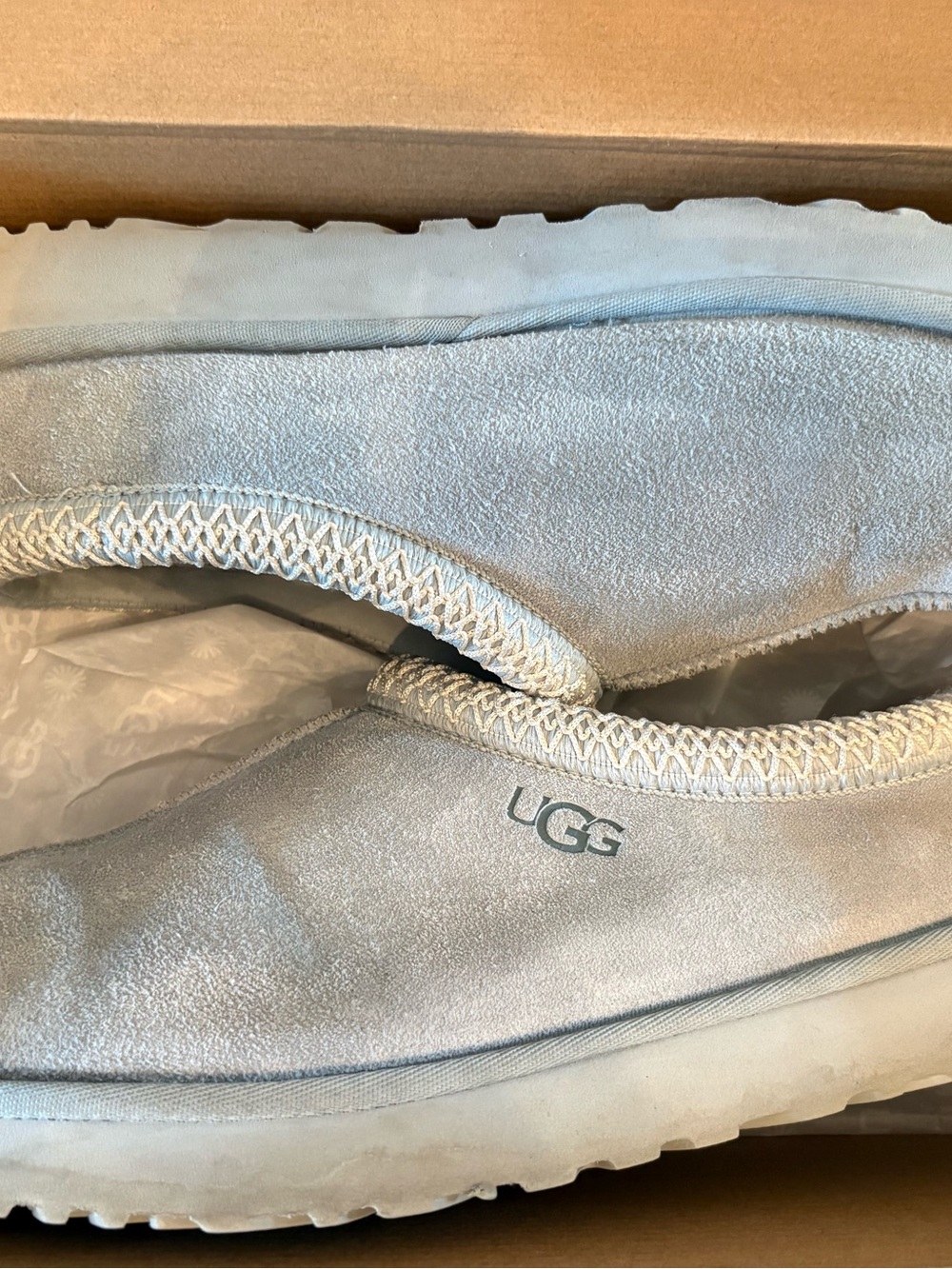 UGG Women's Light Blue Gray Suede Slip-On Loafers